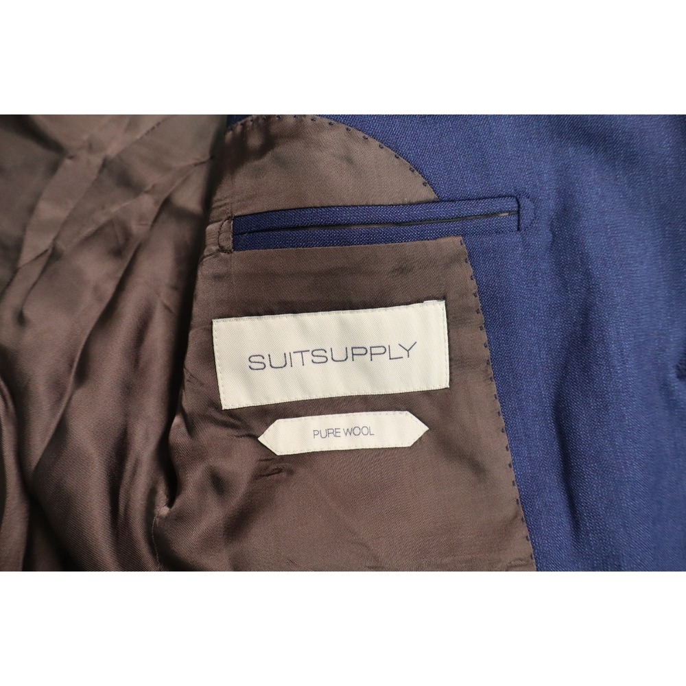 Suit Supply Vitale Barberis Canonico Blue 2 Button Sport Coat Jacket 38R Havana - Picture 5 of 10